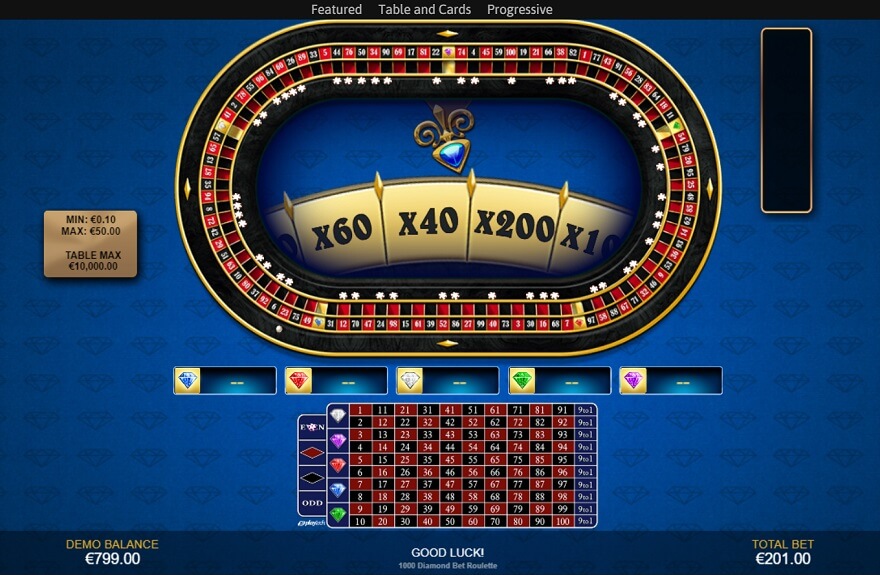 1000 Diamond Bet Roulette screen 4