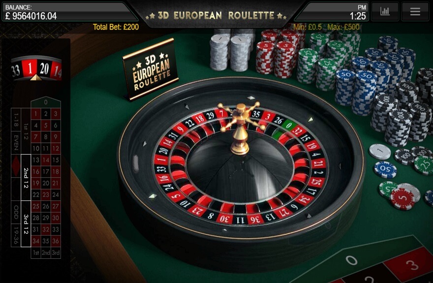 3D European Roulette screen 4