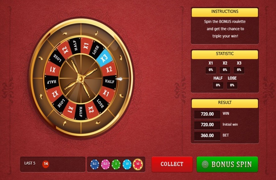 Bonus Roulette screen 3