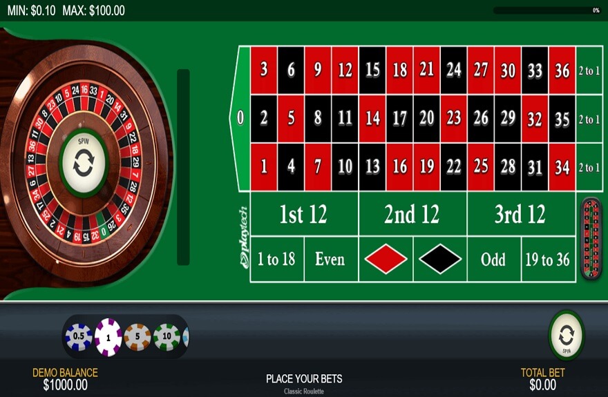 Classic Roulette screen 2