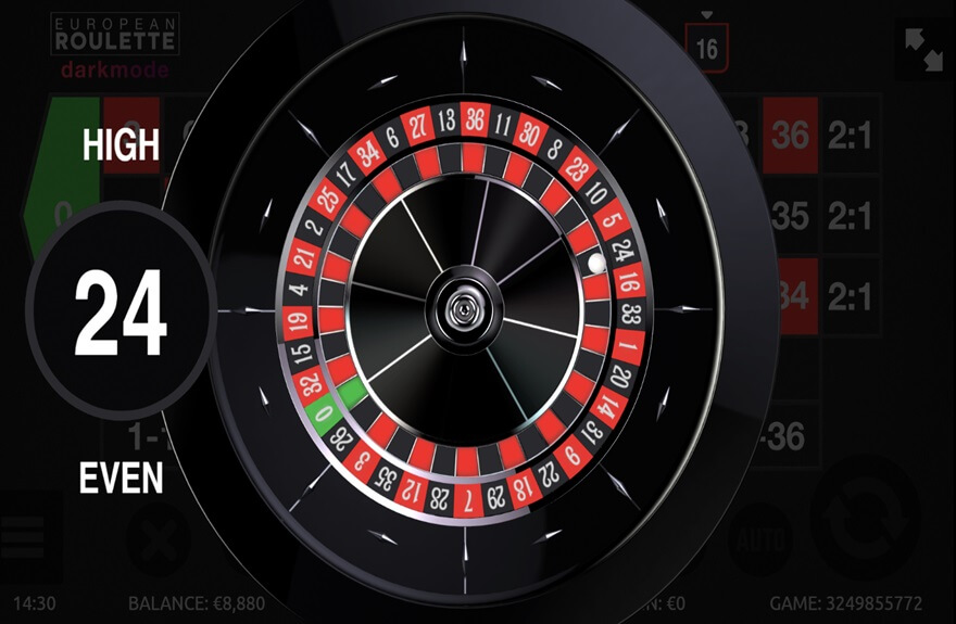 European Roulette Darkmode screen 4