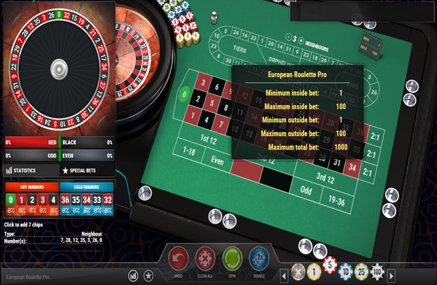 European Roulette with Track screen 1