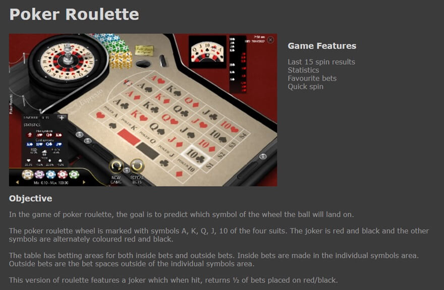 Poker Roulette screen 4